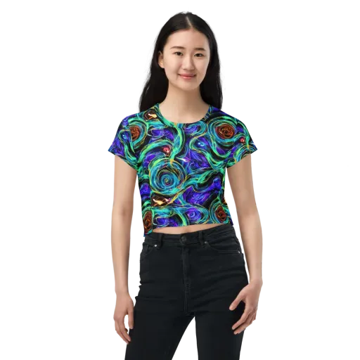 Luminous Swirl on a Crop Tee