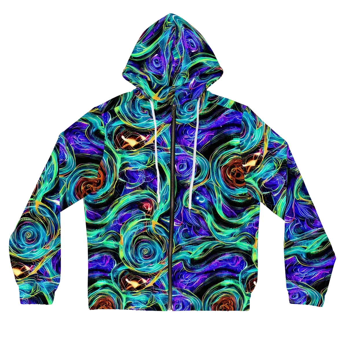 Luminous Swirl on Women's Full-Zip Hoodie — Front