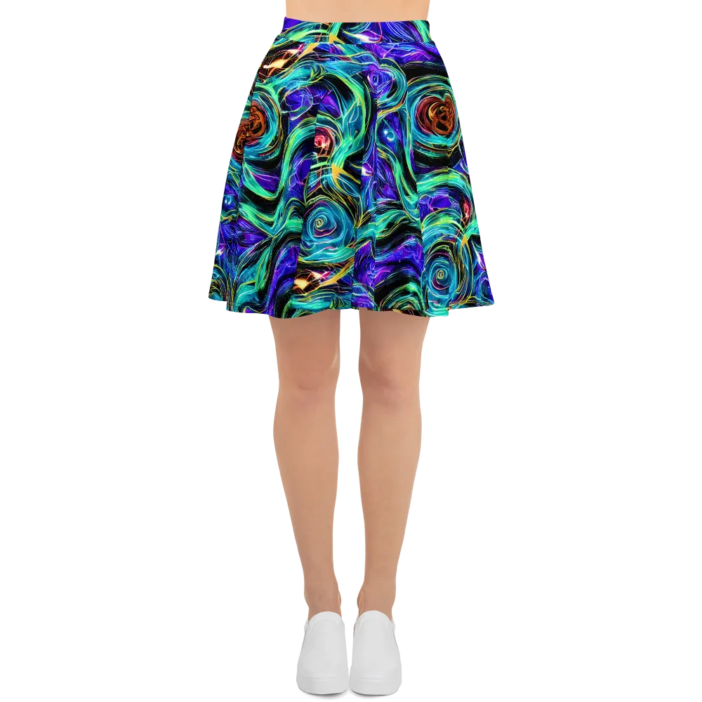 Luminous Swirl on Skater Skirt — Front