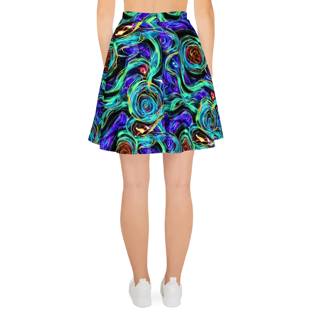 Luminous Swirl on Skater Skirt — Back