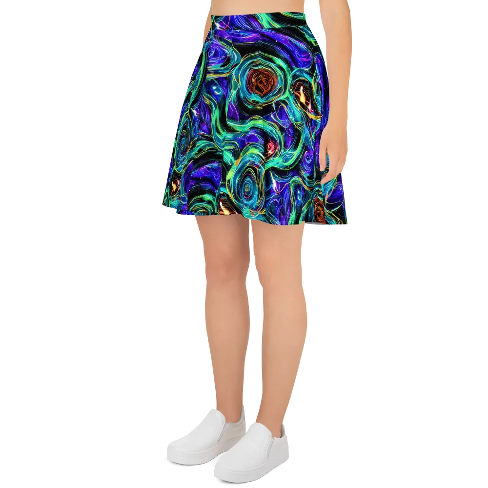 Luminous Swirl on Skater Skirt — Left