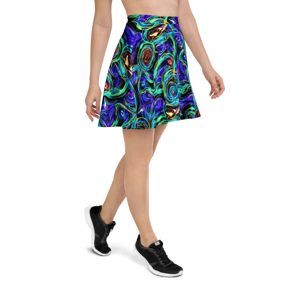 Luminous Swirl on Skater Skirt — Right