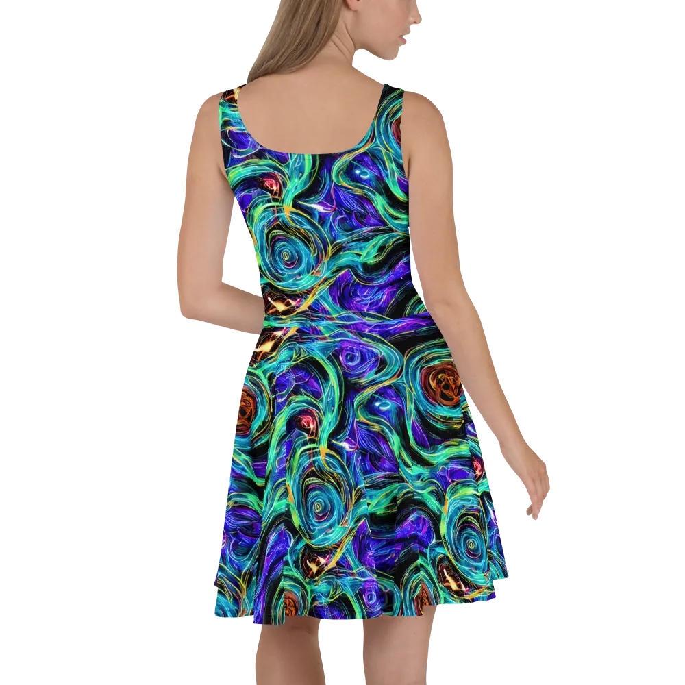 Luminous Swirl on Skater Dress — Back