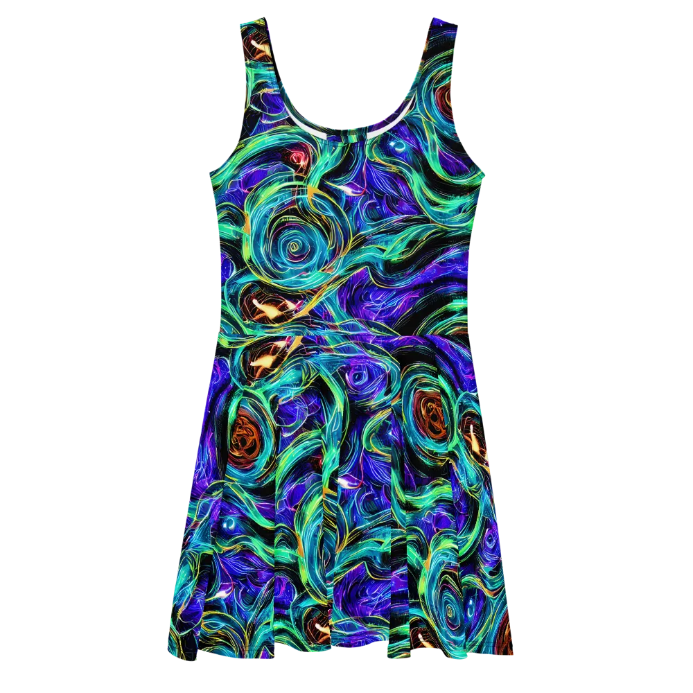 Luminous Swirl on Skater Dress — Front