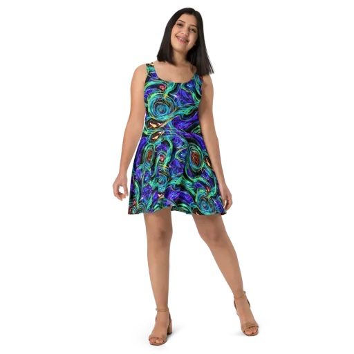 Luminous Swirl on a Skater Dress