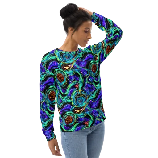 Luminous Swirl on a Sweatshirt