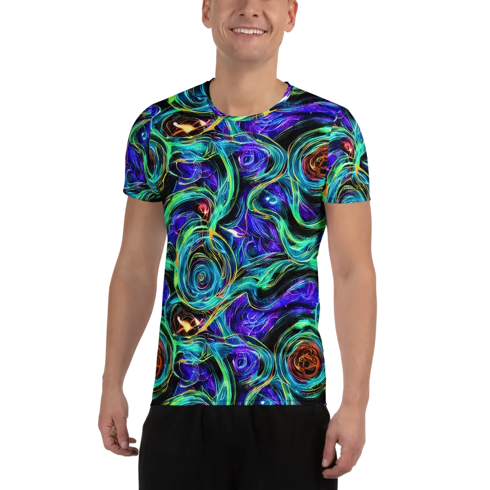 Luminous Swirl on Men's Athletic T-Shirt — Front