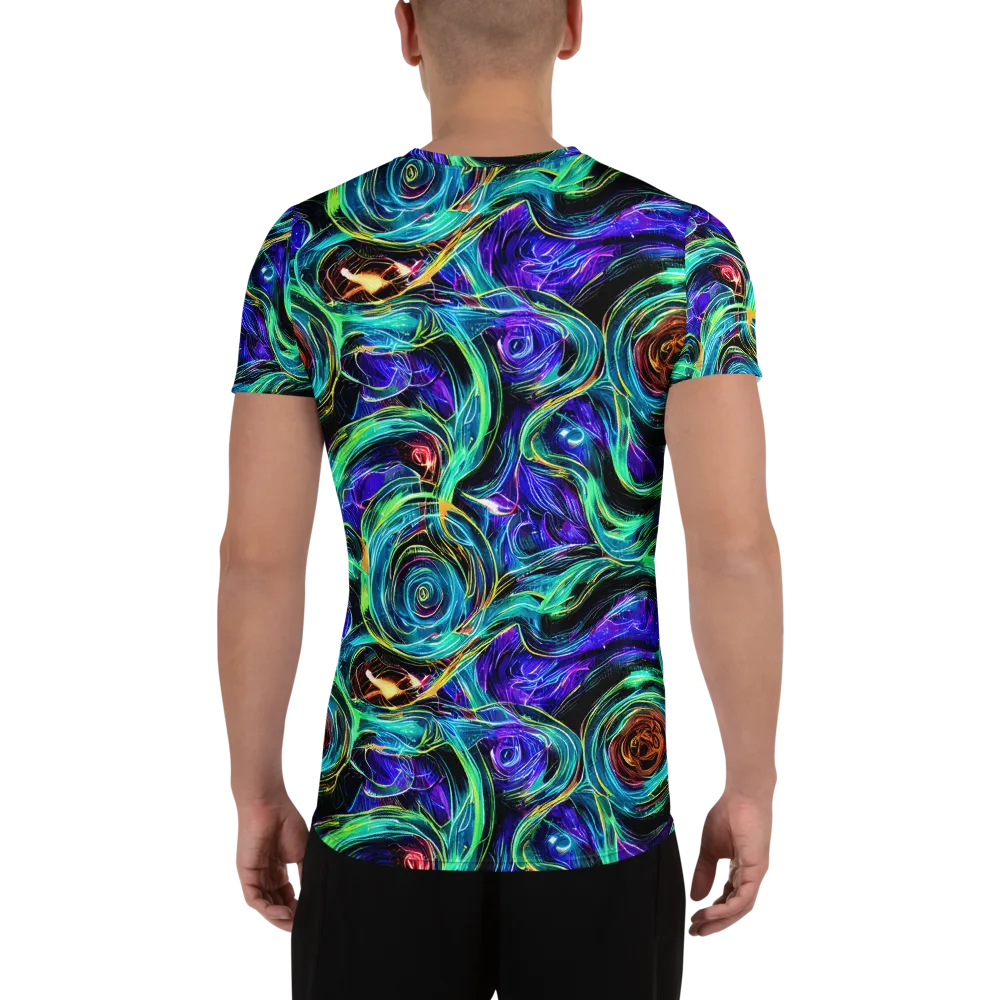 Luminous Swirl on Men's Athletic T-Shirt — Back
