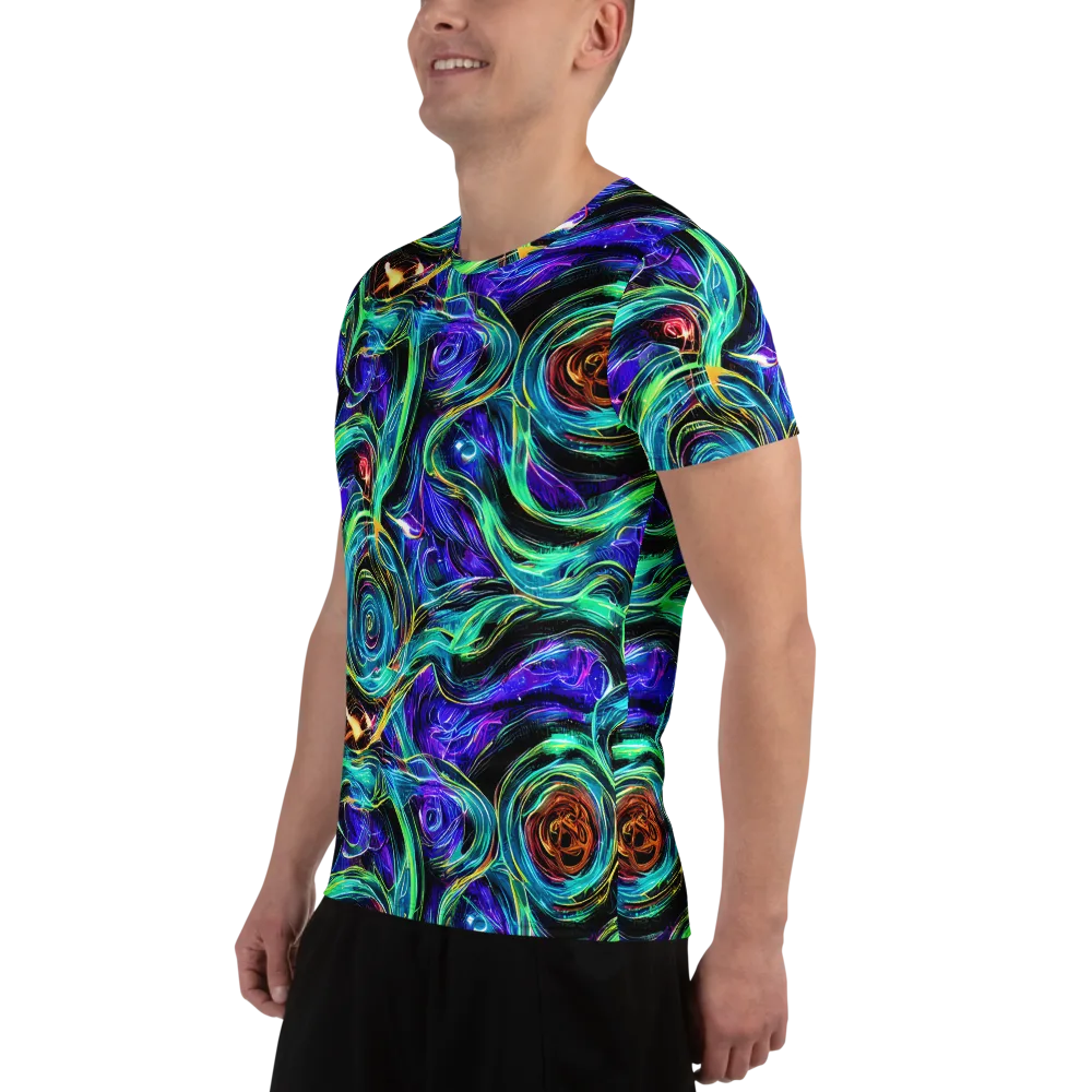 Luminous Swirl on Men's Athletic T-Shirt — Left