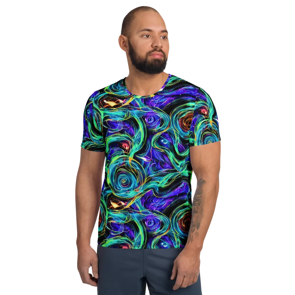 Luminous Swirl on Men's Athletic T-Shirt — Front