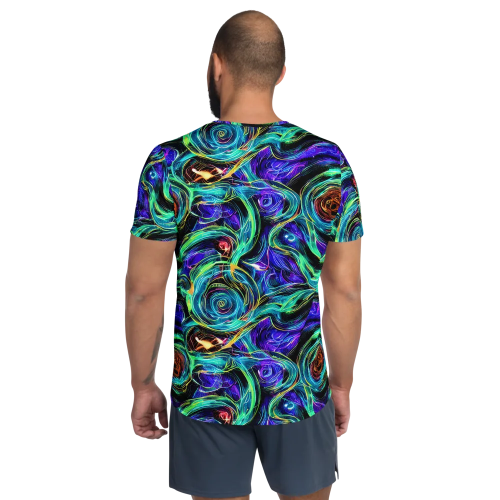 Luminous Swirl on Men's Athletic T-Shirt — Back