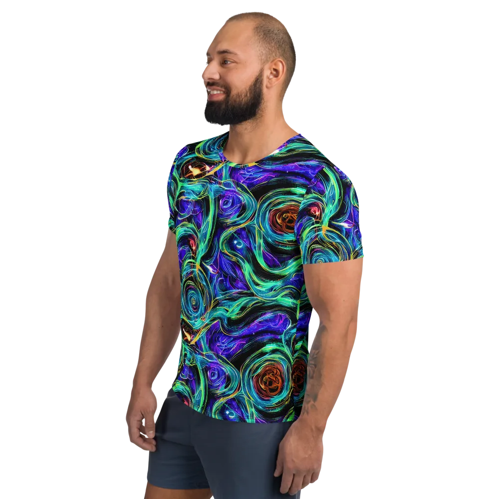 Luminous Swirl on Men's Athletic T-Shirt — Left