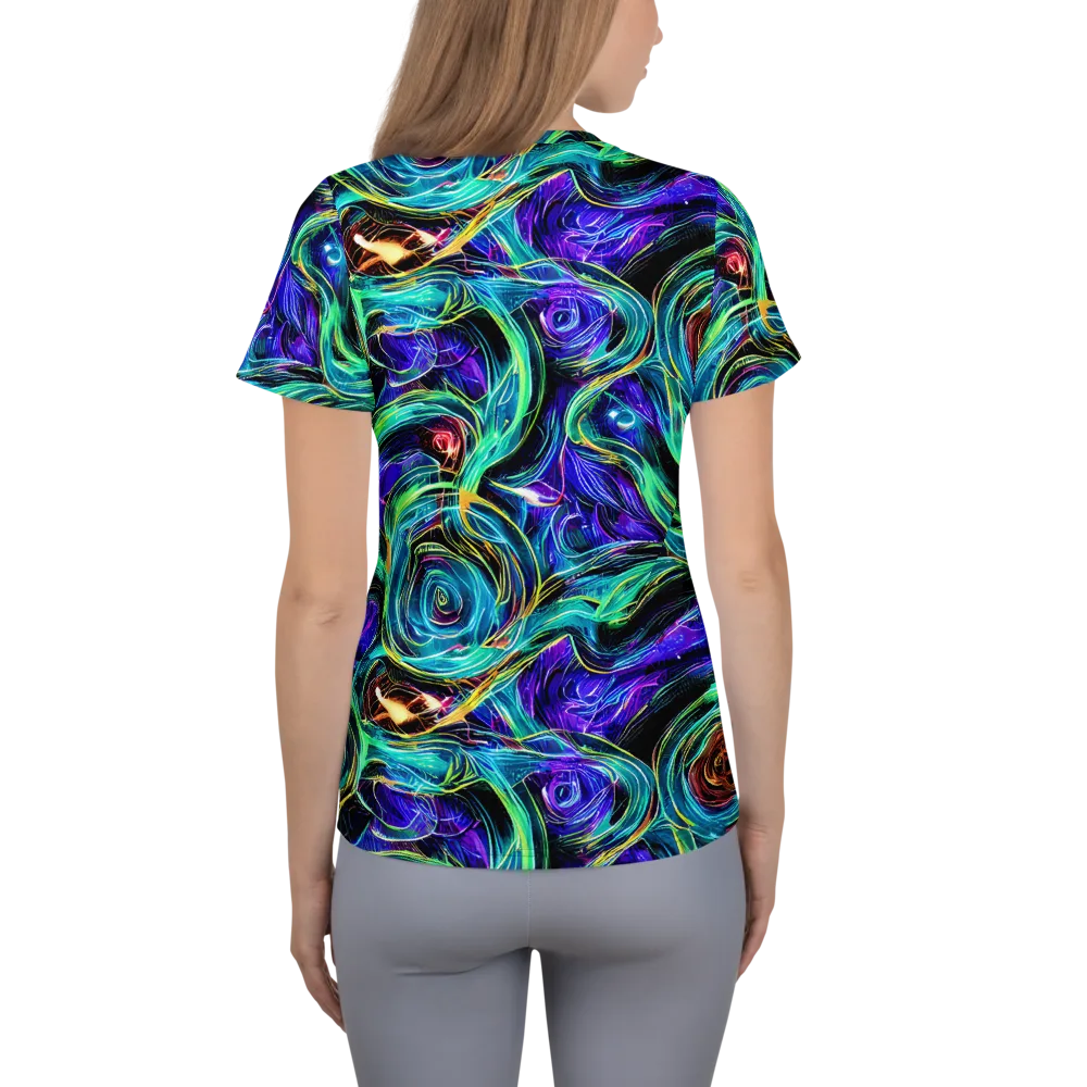 Luminous Swirl on Women's Athletic T-Shirt — Back