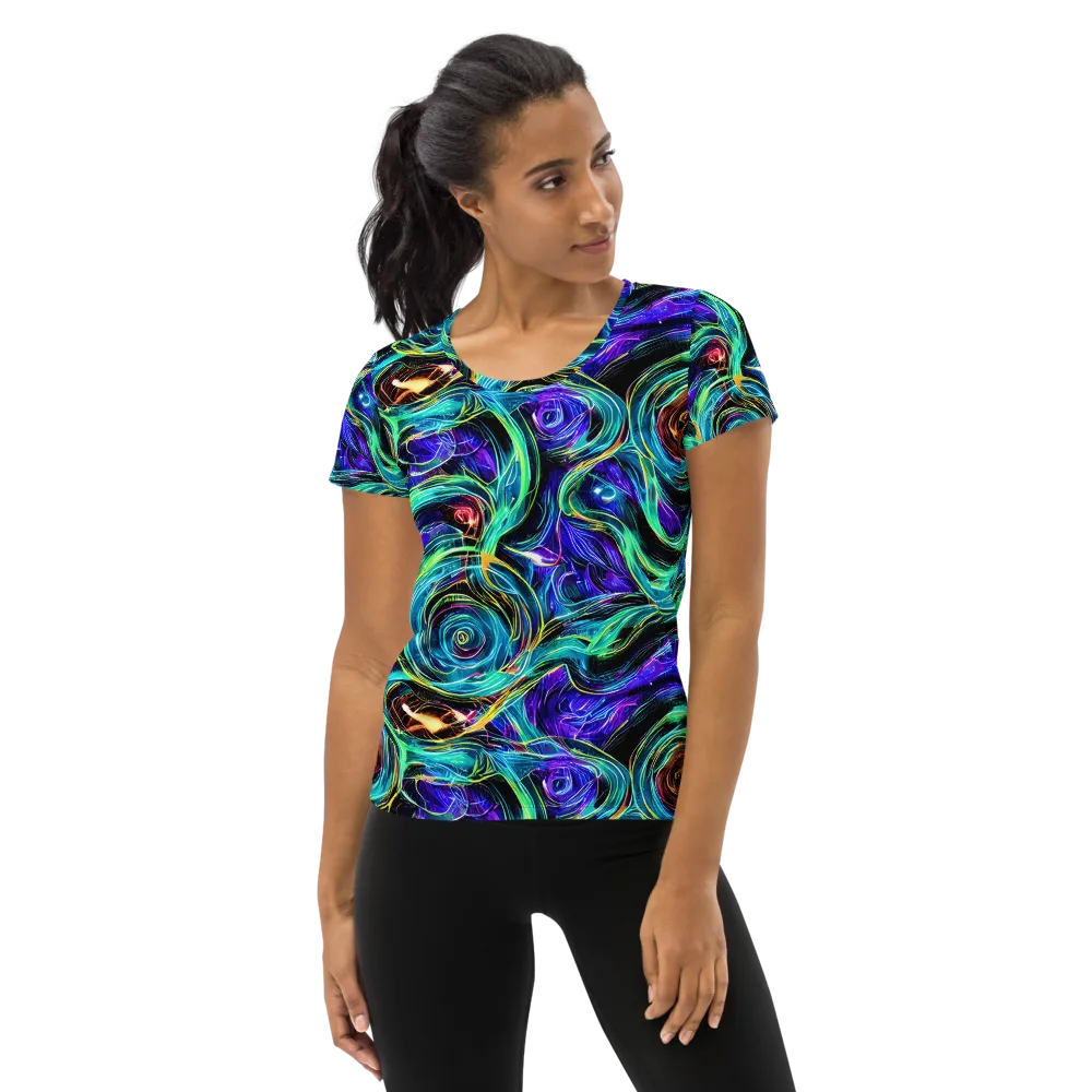 Luminous Swirl on Women's Athletic T-Shirt — Front