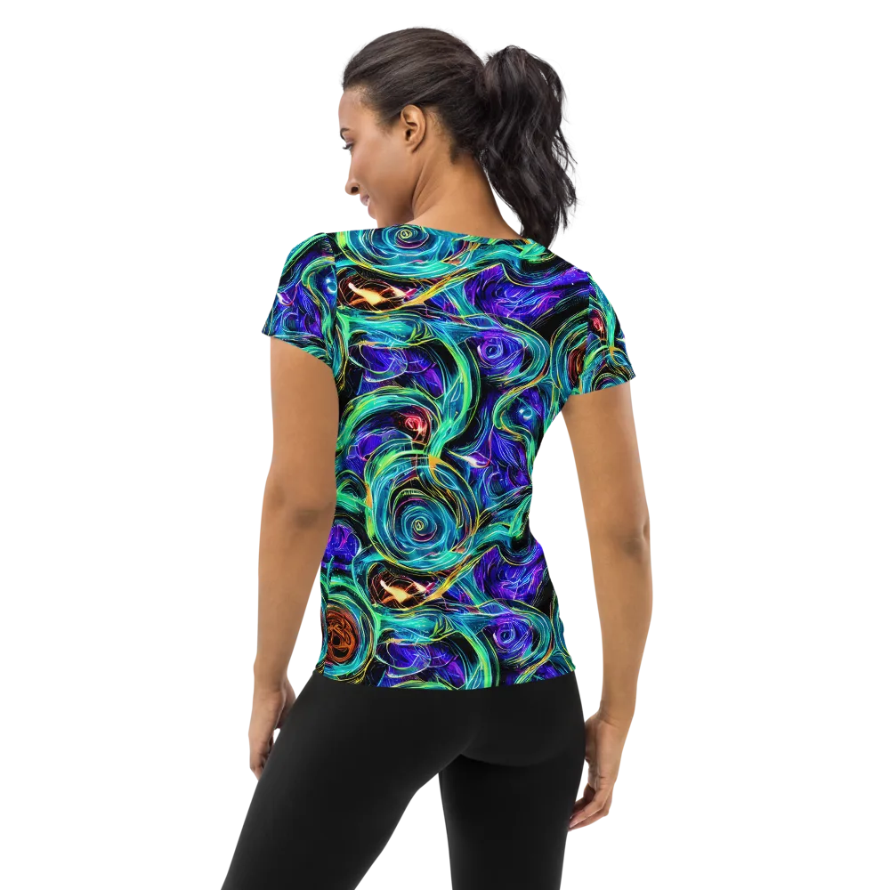 Luminous Swirl on Women's Athletic T-Shirt — Back