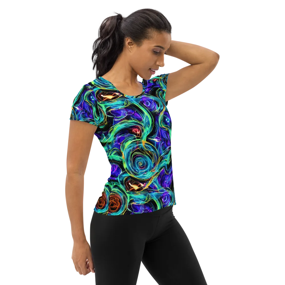 Luminous Swirl on Women's Athletic T-Shirt — Right