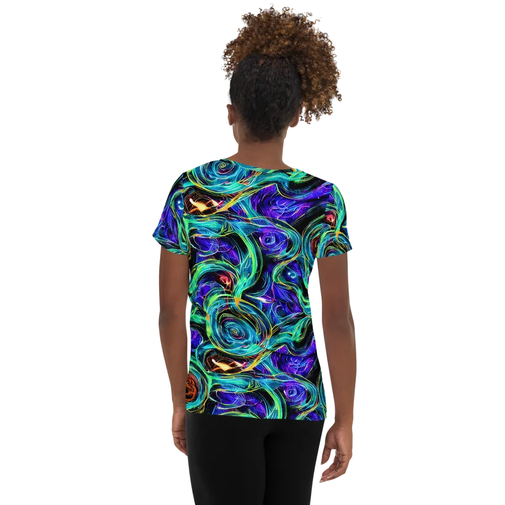 Luminous Swirl on Women's Athletic T-Shirt — Back