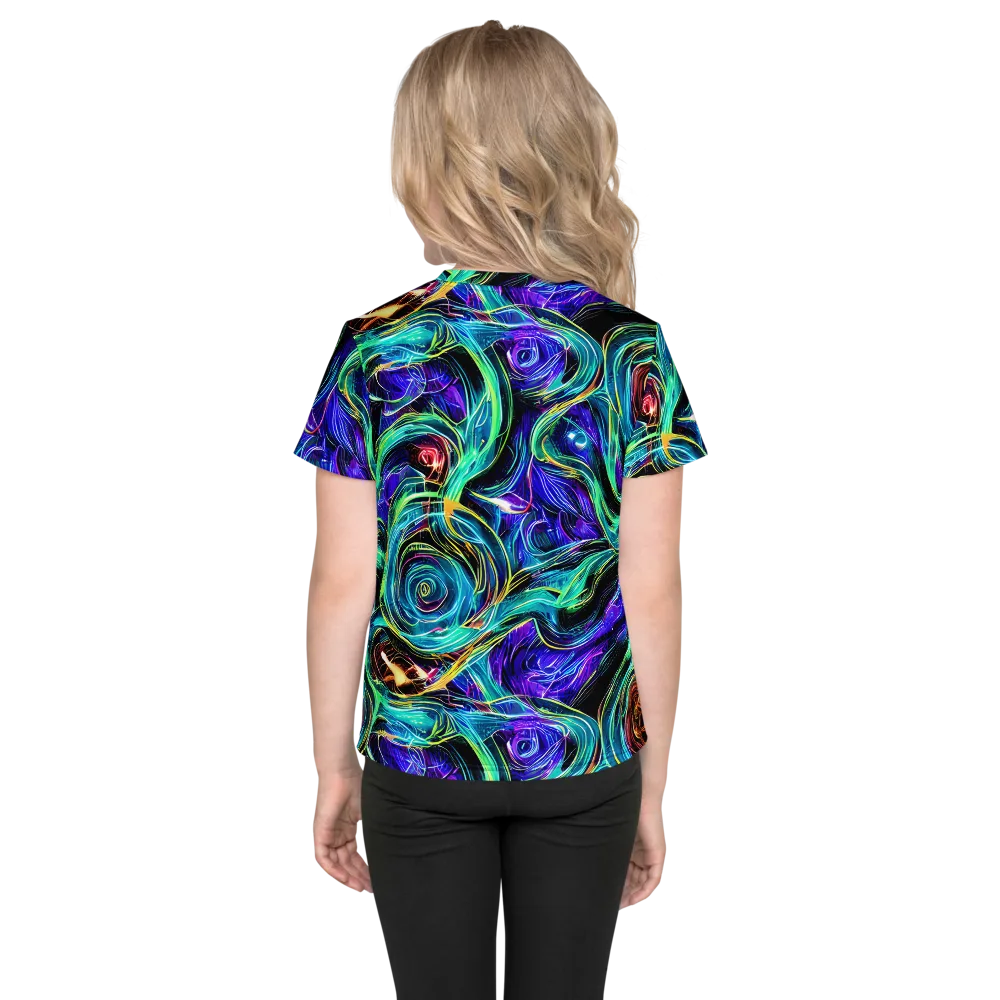 Luminous Swirl on Kids Crew Neck T-Shirt — Back