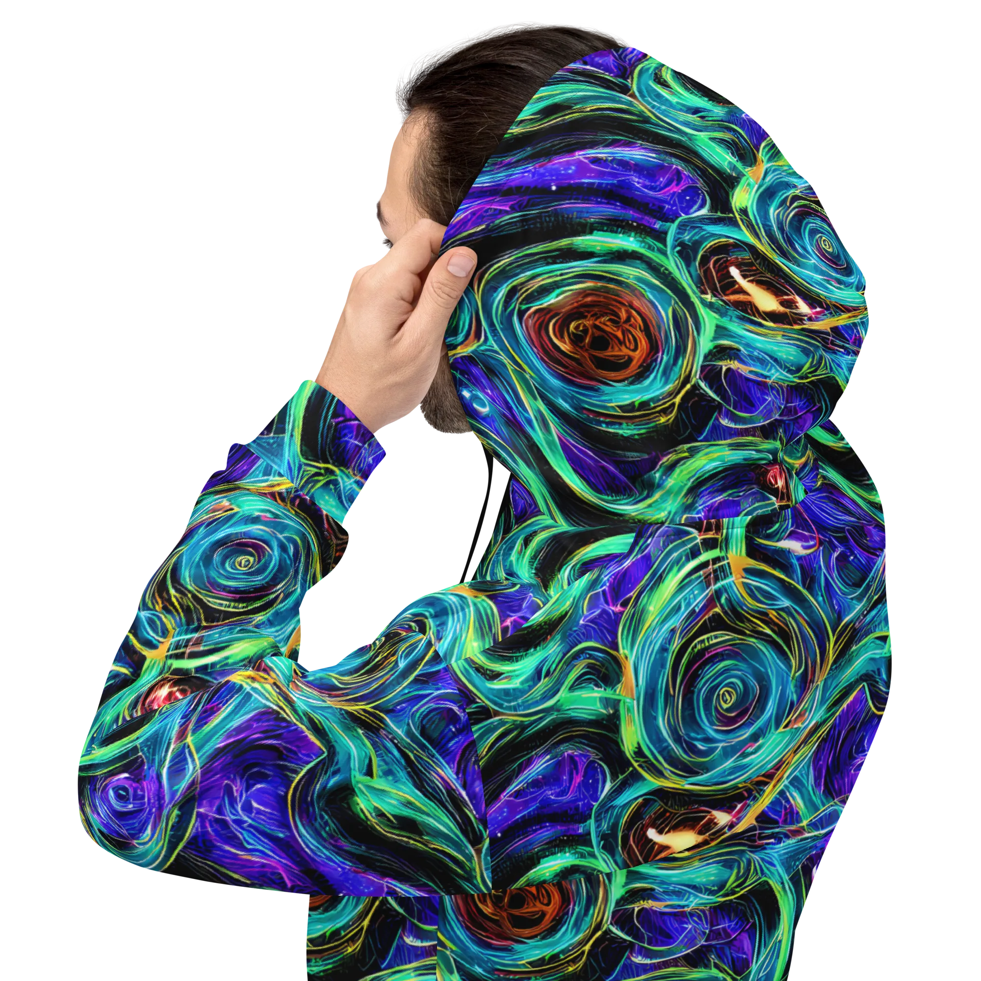 Luminous Swirl on Hoodie — Back