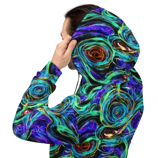 Luminous Swirl on a Hoodie