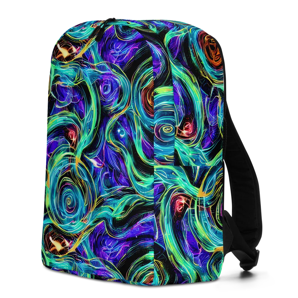 Luminous Swirl on Minimalist Backpack — Left