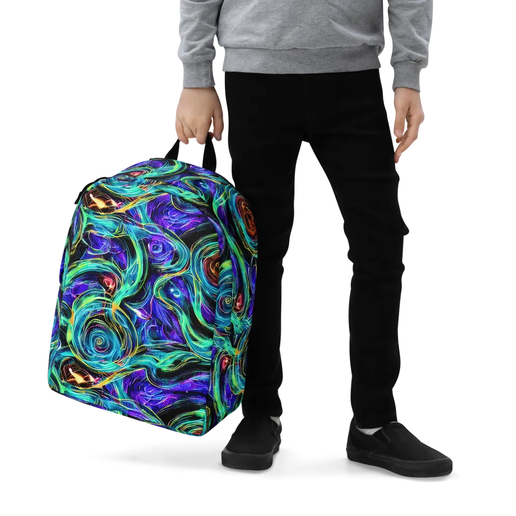 Luminous Swirl on Minimalist Backpack — Zoomed-in