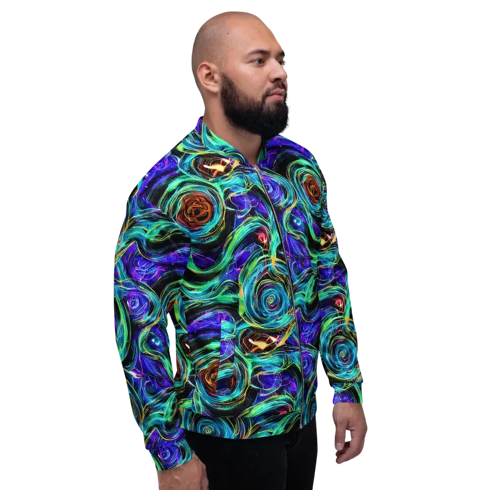 Luminous Swirl on Bomber Jacket — Right