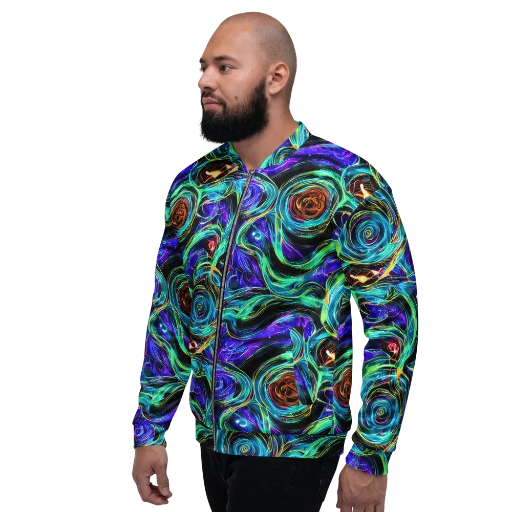 Luminous Swirl on Bomber Jacket — Left