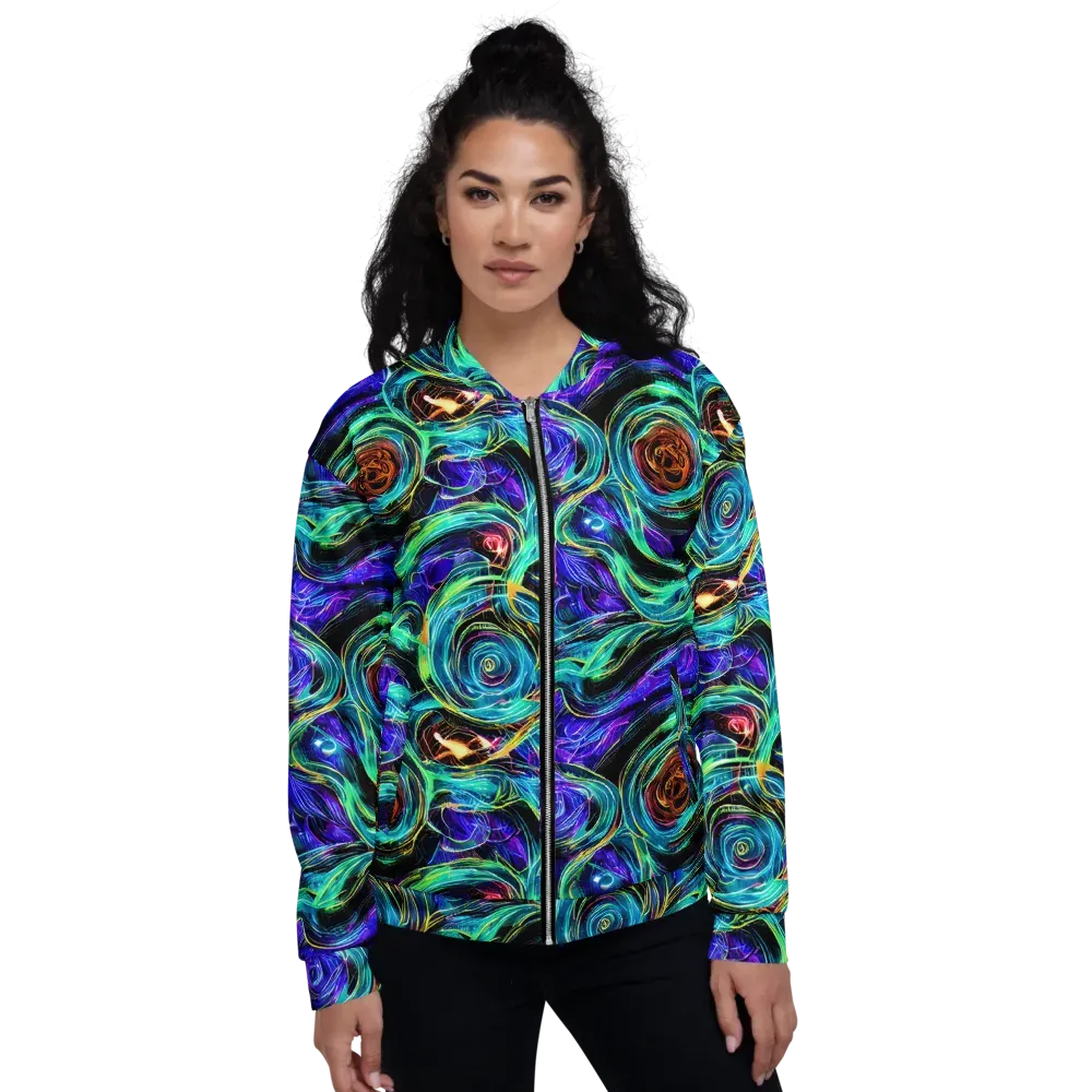 Luminous Swirl on Bomber Jacket — Front