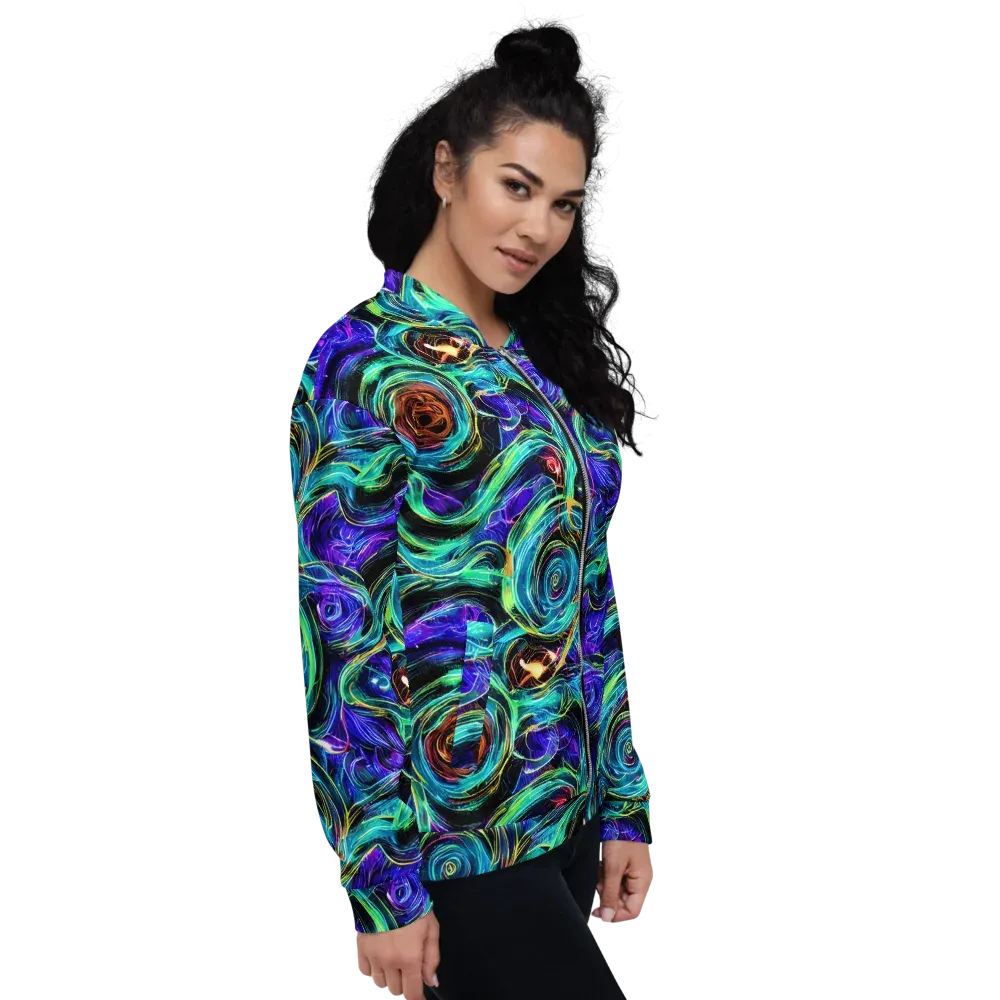 Luminous Swirl on Bomber Jacket — Right