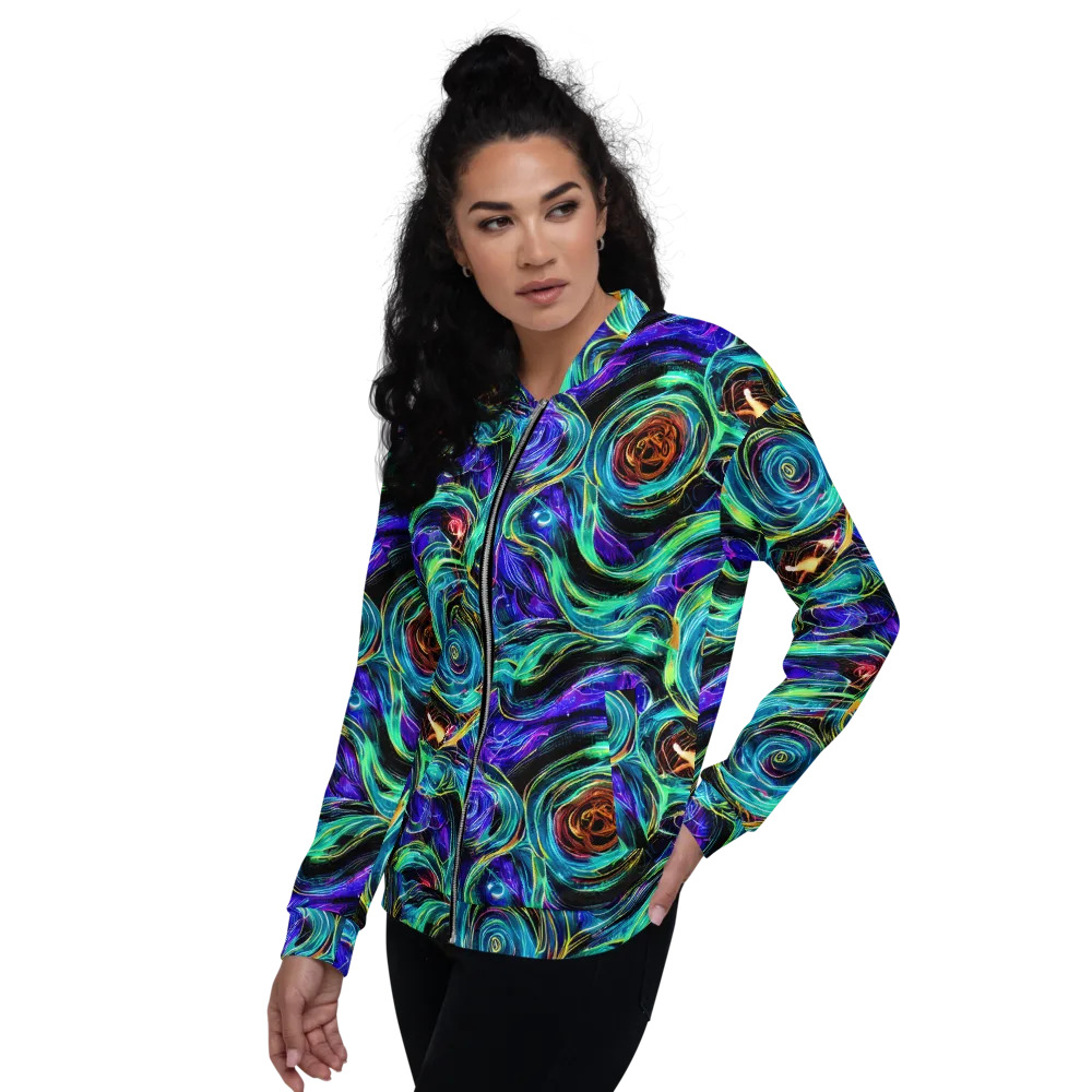 Luminous Swirl on Bomber Jacket — Left