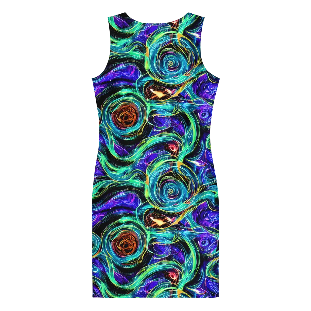 Luminous Swirl on Bodycon Dress — Back