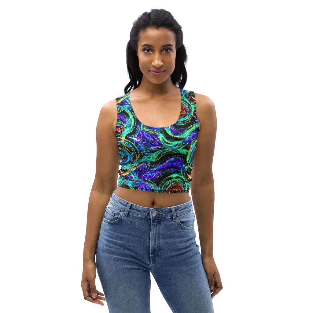 Luminous Swirl on Crop Top — Front