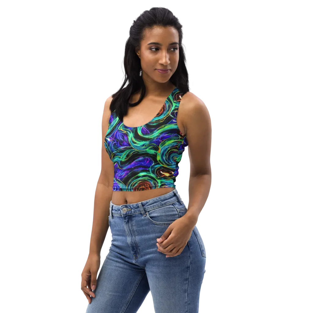 Luminous Swirl on Crop Top — Left Front