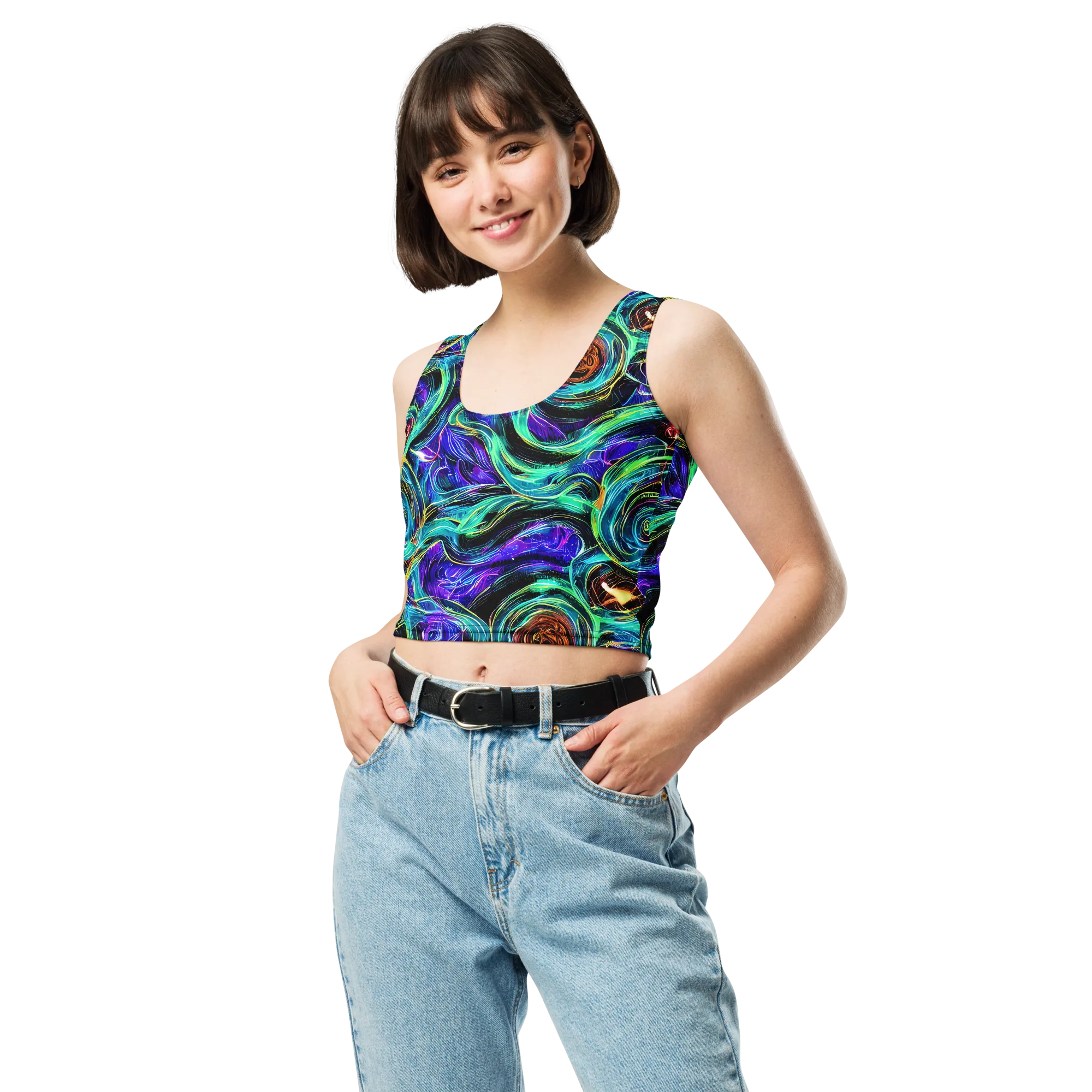 Luminous Swirl on Crop Top — Front