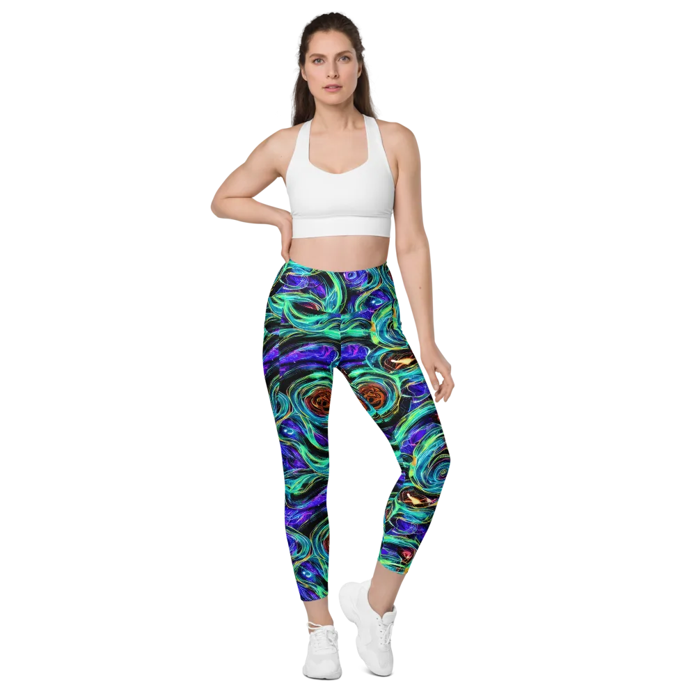 Luminous Swirl on Leggings with Pockets — Front