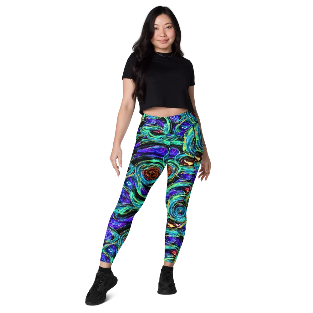 Luminous Swirl on Leggings with Pockets — Front