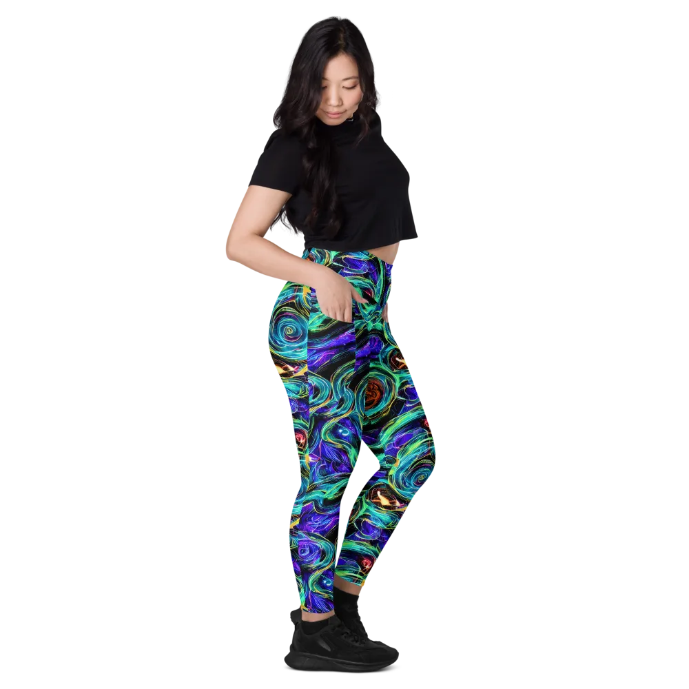 Luminous Swirl on Leggings with Pockets — Right