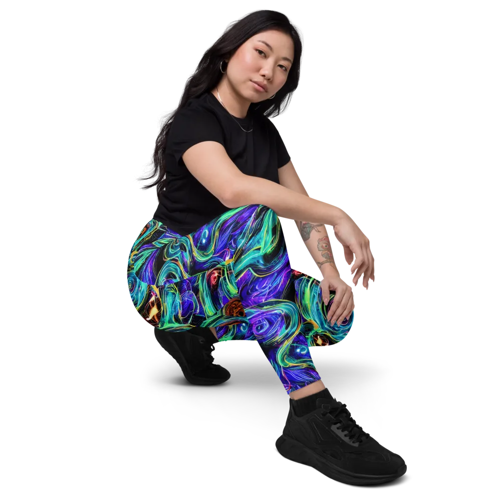 Luminous Swirl on Leggings with Pockets — Right Front