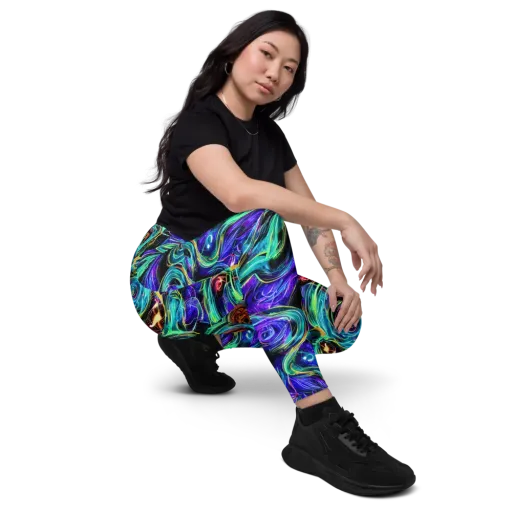 Luminous Swirl on a Leggings with Pockets