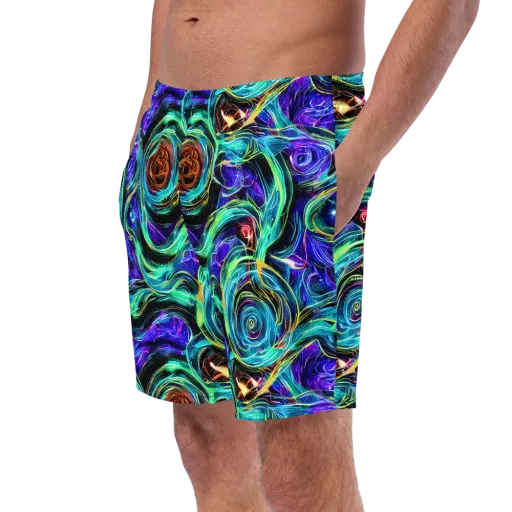 Luminous Swirl on a Swim Trunks
