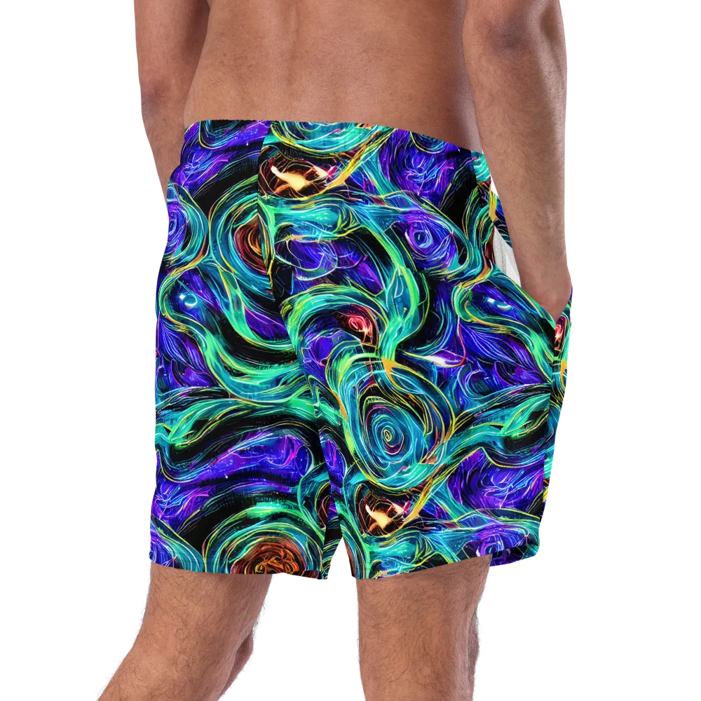 Luminous Swirl on Swim Trunks — Right Back