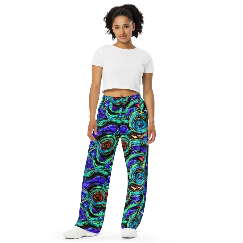 Luminous Swirl on Wide-Leg Pants — Front