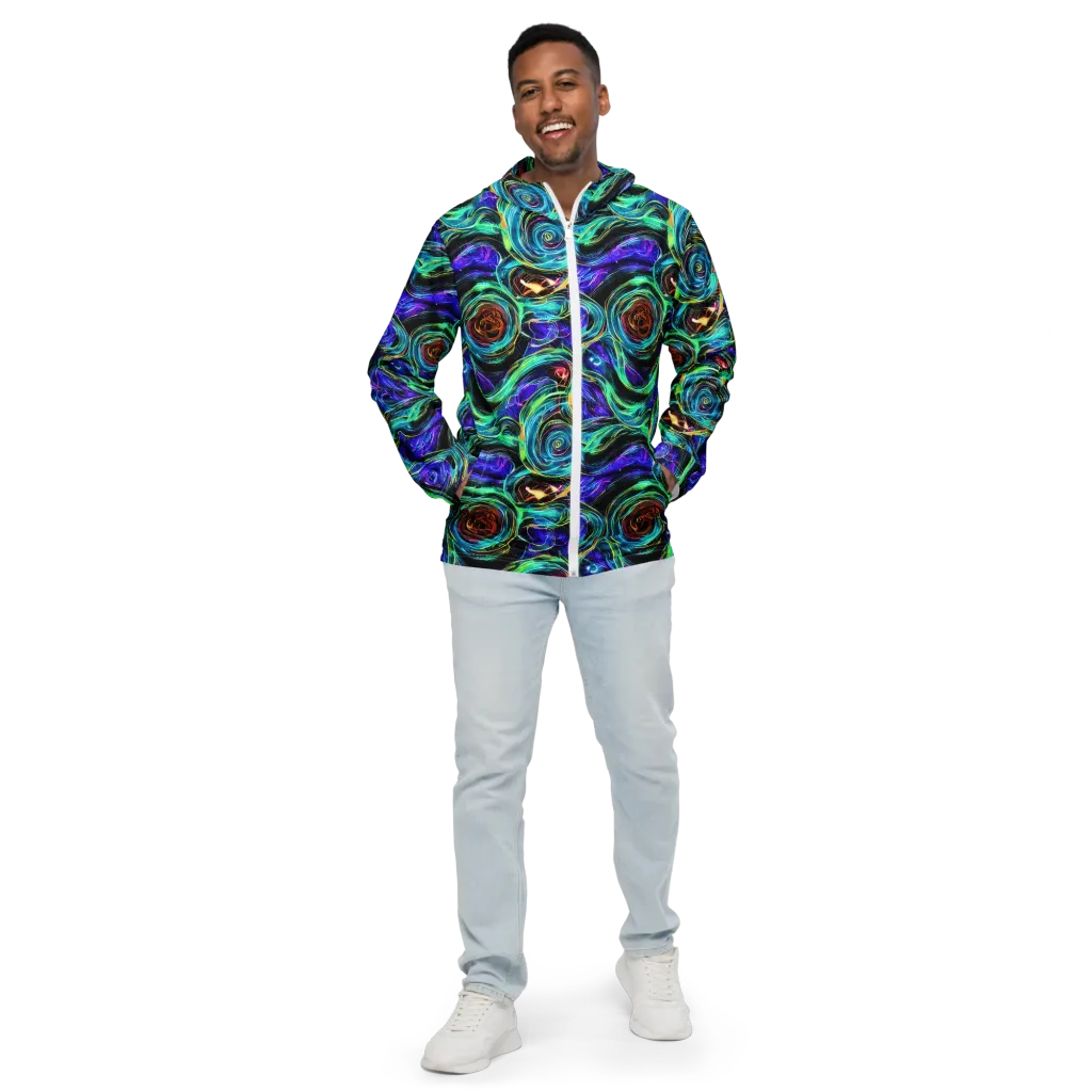 Luminous Swirl on Men's Windbreaker — Front