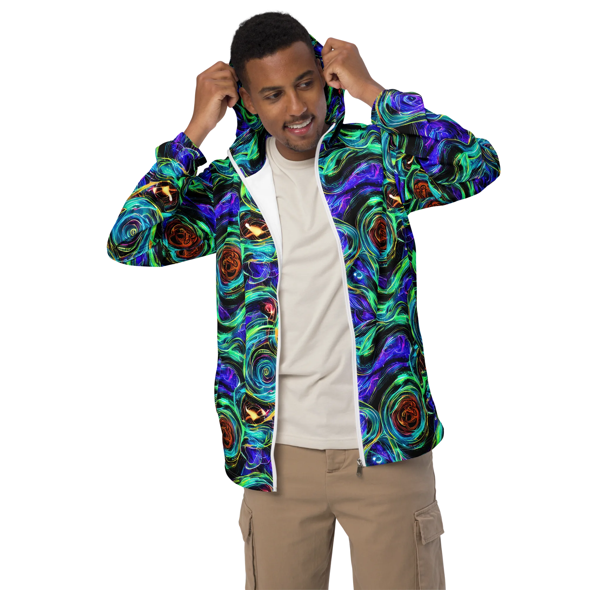 Luminous Swirl on Men's Windbreaker — Front