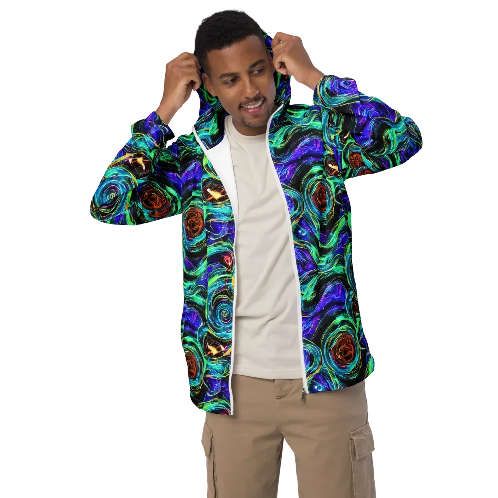 Luminous Swirl on Men's Windbreaker — Front