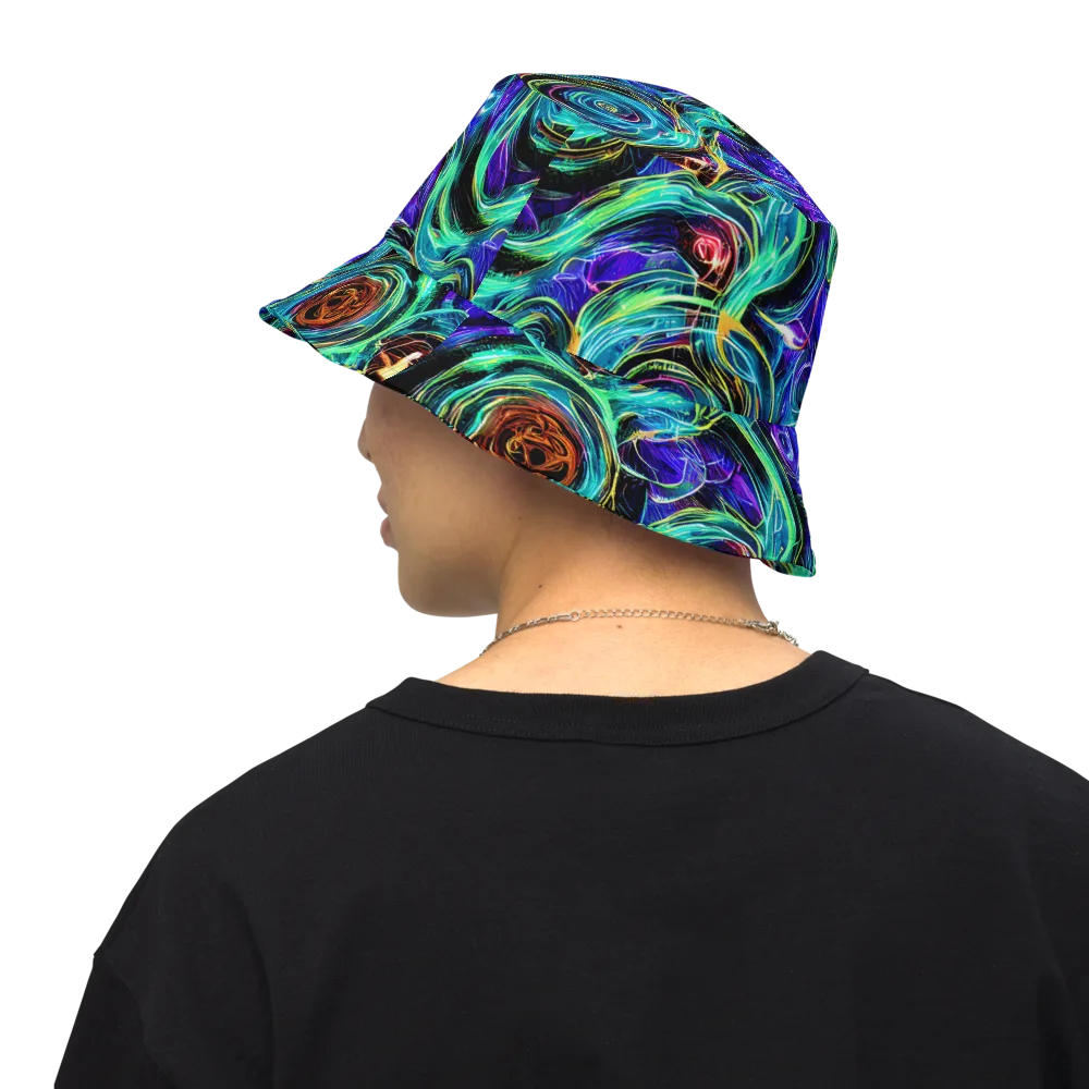Luminous Swirl on Reversible Bucket Hat — Back Inside