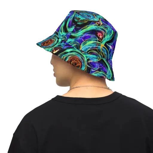 Luminous Swirl on a Reversible Bucket Hat