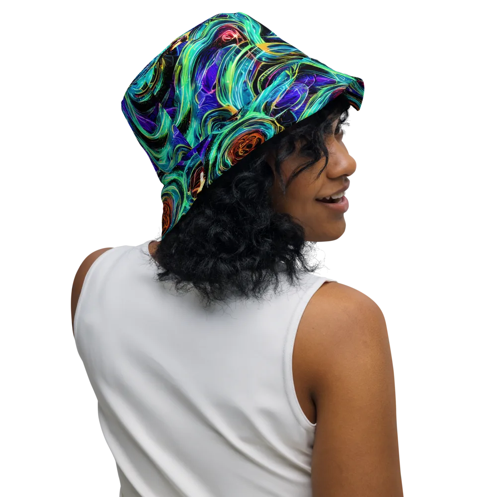 Luminous Swirl on Reversible Bucket Hat — Right Outside