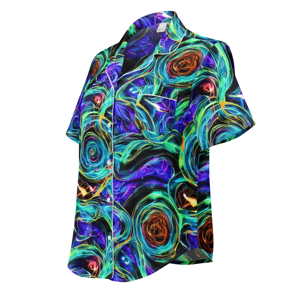 Luminous Swirl on Women's Short Sleeve Pajama Top — Left Front